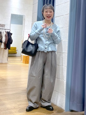 「LOWRYS FARM（ローリーズファーム）のパールタレンネックレス　249411（ネックレス）」を使った、omizo555さん（レディース・153cm・20代）の冬コーディネート