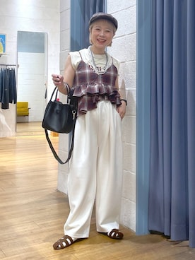 「アイテム（ハンチング/ベレー帽）」を使った、omizo555さん（レディース・153cm・20代）の夏コーディネート