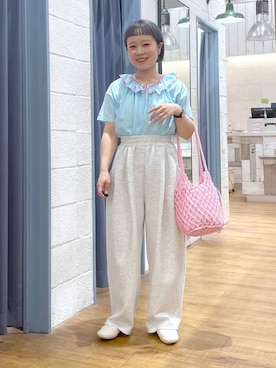 「春服みてみて」｜「アイテム（スウェットパンツ）」を使った、omizo555さん（レディース・153cm）の春コーディネート