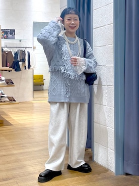 「LOWRYS FARM（ローリーズファーム）のパールタレンネックレス　249411（ネックレス）」を使った、omizo555さん（レディース・153cm）の秋コーディネート