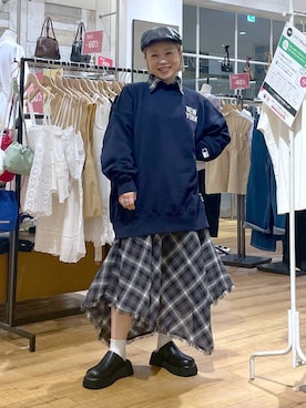 「アイテム（ハンチング/ベレー帽）」を使った、omizo555さん（レディース・153cm）の夏コーディネート
