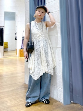 「アイテム（ハンチング/ベレー帽）」を使った、omizo555さん（レディース・153cm）の夏コーディネート