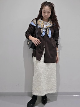 「ROPE' PICNIC（ロペピクニック）のアイテム（バンダナ/スカーフ）」を使った、aynさん（レディース・153cm）の秋コーディネート