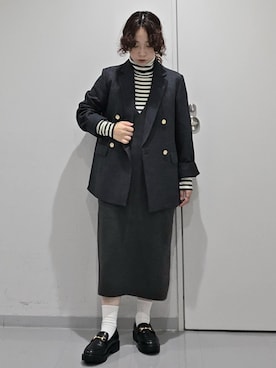 「アイテム（ジャンパースカート）」を使った、aynさん（レディース・153cm）の秋コーディネート