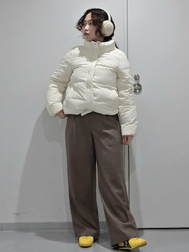 「体型カバー」｜「アイテム（ジャケット/アウター）」を使った、aynさん（レディース・153cm）の冬コーディネート