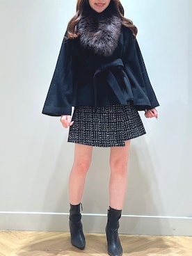 「ケープコート」｜「アイテム（その他アウター）」を使った、laisse_amiさん（レディース・157cm）の秋コーディネート
