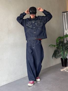 「アイテム（デニムジャケット）」を使った、kaise11さん（メンズ・176cm）の夏コーディネート