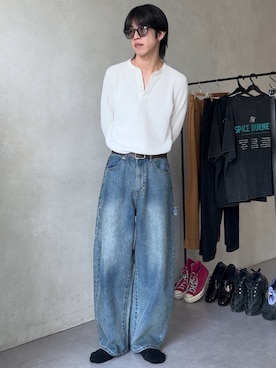 「CPCM（シーピーシーエム）のカーブペインターデニムパンツ」を使った、kaise11さんのコーディネート