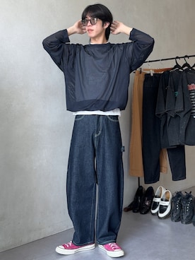 「CPCM（シーピーシーエム）のカーブペインターデニムパンツ」を使った、kaise11さんのコーディネート