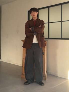 「アイテム（テーラードジャケット）」を使った、kaise11さん（メンズ・176cm）の秋コーディネート