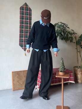 「アイテム（キャップ）」を使った、kaise11さん（メンズ・176cm）の秋コーディネート