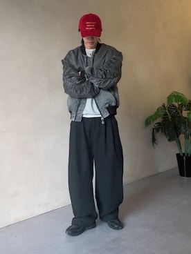 「アイテム（MA-1）」を使った、kaise11さん（メンズ・176cm）の冬コーディネート