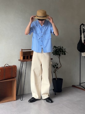 「CPCM（シーピーシーエム）のアイテム（帽子）」を使った、kaise11さん（メンズ・176cm）の夏コーディネート