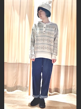 「ehka sopo（エヘカソポ）のアイテム（ニットキャップ/ビーニー）」を使った、yukie0814さん（レディース・158cm）の秋コーディネート