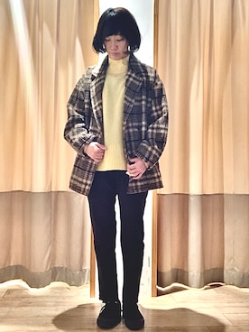 「Samansa Mos2 blue（サマンサモスモスブルー）のアイテム（その他アウター）」を使った、yukie0814さん（レディース・158cm）の冬コーディネート