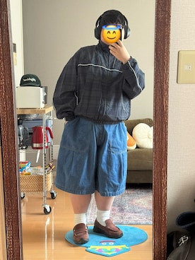 「ANGLAN（アングラン）のアイテム（パンツ）」を使った、お太りさまさん（メンズ・168cm）の冬コーディネート