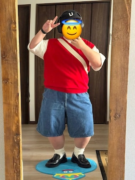 「アイテム（ベスト）」を使った、お太り様さん（メンズ・168cm）の夏コーディネート