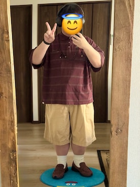 「アイテム（ローファー）」を使った、お太り様さん（メンズ・168cm）の夏コーディネート