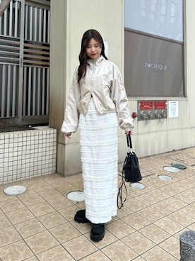 「ナイロンパーカー」｜「アイテム（ブーツ）」を使った、Misatoさん（レディース・160cm）の冬コーディネート
