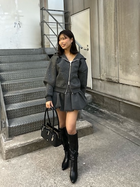 「Chico（チコ）のアイテム（スカート）」を使った、Misatoさん（レディース・160cm）の秋コーディネート