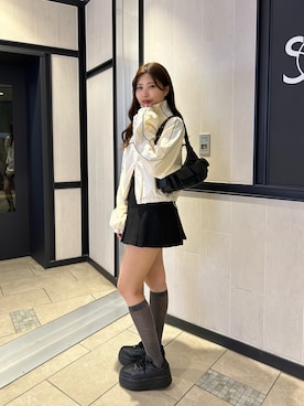 「Chico（チコ）のアイテム（ブルゾン）」を使った、Misatoさん（レディース・160cm）の冬コーディネート