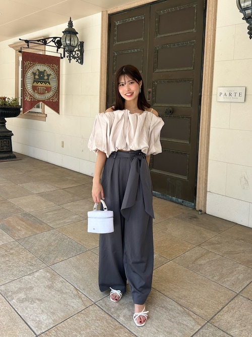 Veronique Branquinho オールシルク スラックス 予約》手洗い可 / 格子織りワイドパンツ（スラックス）｜B.C