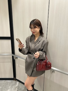 「Chico（チコ）の【REVIVAL/WEB限定】チャーム付ミニボストンバッグ（ボストンバッグ）」を使った、Misatoさん（レディース・160cm）の夏コーディネート