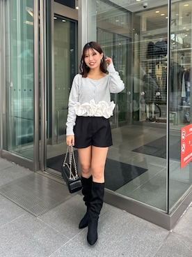 「アイテム（ボストンバッグ）」を使った、Misatoさん（レディース・160cm）の秋コーディネート