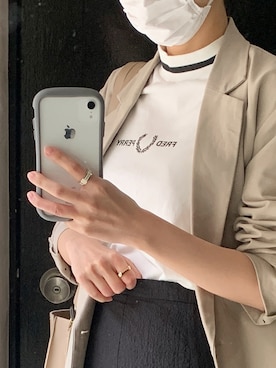 「Marc by Marc Jacobs（マークバイマークジェイコブス）のアイテム（リング）」を使った、Rin さん（レディース・158cm）の秋コーディネート