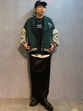「Right-on（ライトオン）のアイテム（キャップ）」を使った、0gasanさん（レディース・168cm）の冬コーディネート