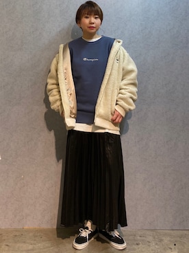 「スウエット」｜「アイテム（その他アウター）」を使った、0gasanさん（レディース・168cm）の秋コーディネート