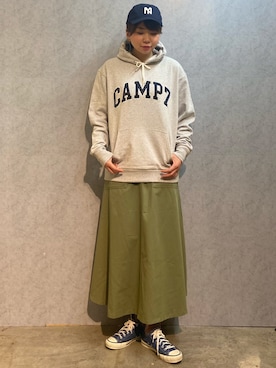「Right-on（ライトオン）のアイテム（キャップ）」を使った、0gasanさん（レディース・168cm）の冬コーディネート