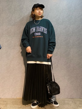 「BEN DAVIS（ベンデイビス）のアイテム（スウェット）」を使った、0gasanさん（レディース・168cm）の秋コーディネート