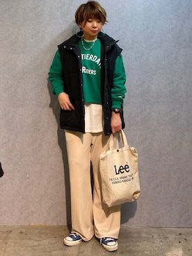 「HONEYSUCKLE ROSE（ハニーサックルローズ）のアイテム（その他アウター）」を使った、0gasanさん（レディース・168cm）の冬コーディネート