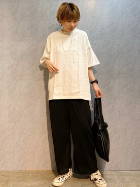 「RAG MACHINE（ラグマシーン）のアイテム（バッグ）」を使った、0gasanさん（レディース・168cm）の夏コーディネート