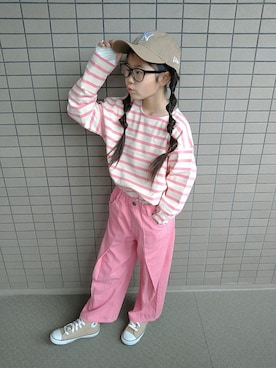 「FREAK'S STORE（フリークスストア）のアイテム（帽子）」を使った、kikkiさん（キッズ・130cm）の春コーディネート