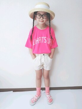 「CIAOPANIC TYPY（チャオパニックティピー）のアイテム（サンダル）」を使った、kikkiさん（キッズ・130cm）の夏コーディネート