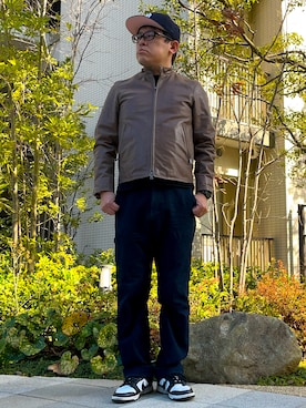 「UNDEFEATED (アンディフィーテッド)のアイテム(帽子)」を使った、melOnさん(メンズ・173cm)の春コーディネート