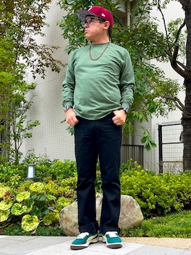 「アイテム（ベルト）」を使った、melOnさん（メンズ・173cm）の秋コーディネート