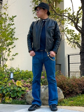 「HANES（ヘインズ）のアイテム」を使った、melOnさん（メンズ・173cm）の春コーディネート