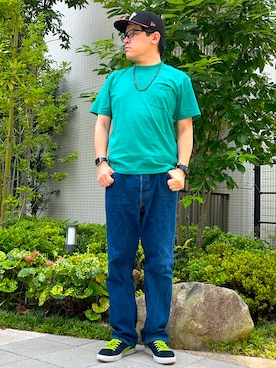 「Levi's（リーバイス）のアイテム」を使った、melOnさん（メンズ・173cm）の夏コーディネート