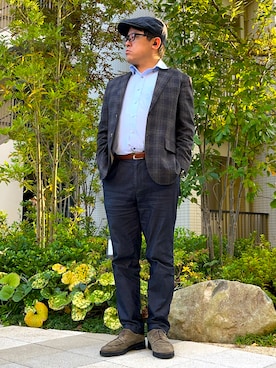 「アイテム（テーラードジャケット）」を使った、melOnさん（メンズ・173cm・40代）の秋コーディネート