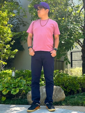 「TonyTaizsun（トニータイズサン）のTonyTaizsun/別注オールドビーズネックレス（ネックレス）」を使った、melOnさん（メンズ・173cm）の夏コーディネート