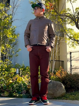 「Wrangler（ラングラー）のアイテム」を使った、melOnさん（メンズ・173cm）の春コーディネート