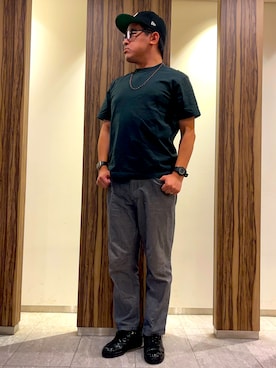 「アイテム（キャップ）」を使った、melOnさん（メンズ・173cm）の秋コーディネート