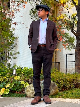 「アイテム（チノパンツ）」を使った、melOnさん（メンズ・173cm・40代）の冬コーディネート