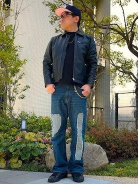 「VINTAGE（ヴィンテージ）のアイテム（ジャケット/アウター）」を使った、melOnさん（メンズ・173cm）の春コーディネート