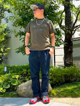 「ASICS（アシックス）のアイテム」を使った、melOnさん（メンズ・173cm）の秋コーディネート