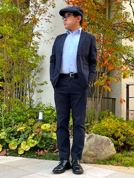 「アイテム（セットアップ）」を使った、melOnさん（メンズ・173cm）の冬コーディネート