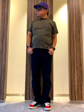 「アイテム（キャップ）」を使った、melOnさん（メンズ・173cm・40代）の夏コーディネート